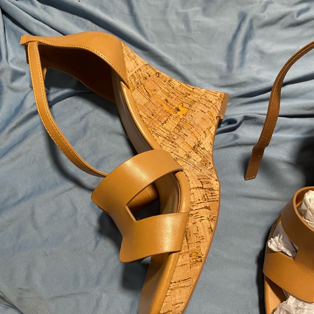 BAMBOO Tan Cork Wedge SandalsTan Bamboo brand wedge heels sz9 Never worn